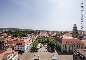 Blick auf den Hugenottenplatz, Erlangen