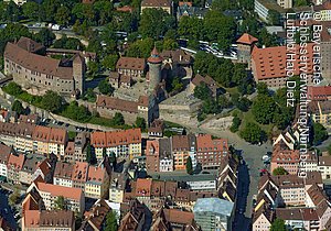 Luftbild von Süden, Kaiserburg (Nürnberg, Städteregion Nürnberg)