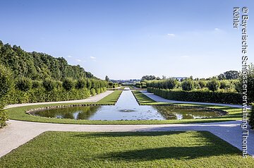 Bayreuth, Eremitage, Hofgarten, Kanalgarten mit Blick auf die südlich gelegene Hügellandschaft (AF 26)