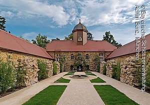 Eremitage, Altes Schloss, Blick über den Innenhof, Bayreuth