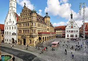 Rathaus mit Marktplatz, Rothenburg ob der Tauber