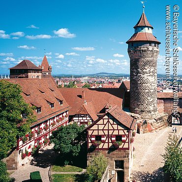 Innerer Burghof mit Sinwelturm, Kaiserburg Nürnberg