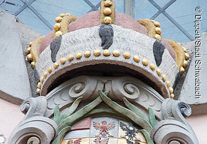 "Wappen" an der Franzosenkirche (Schwabach, Städteregion Nürnberg)