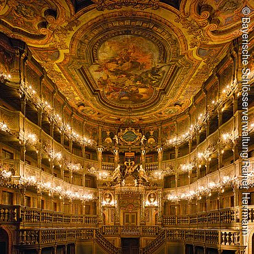 Blick in den Zuschauerraum mit Fürstenloge im Markgräflichen Opernhaus, Bayreuth